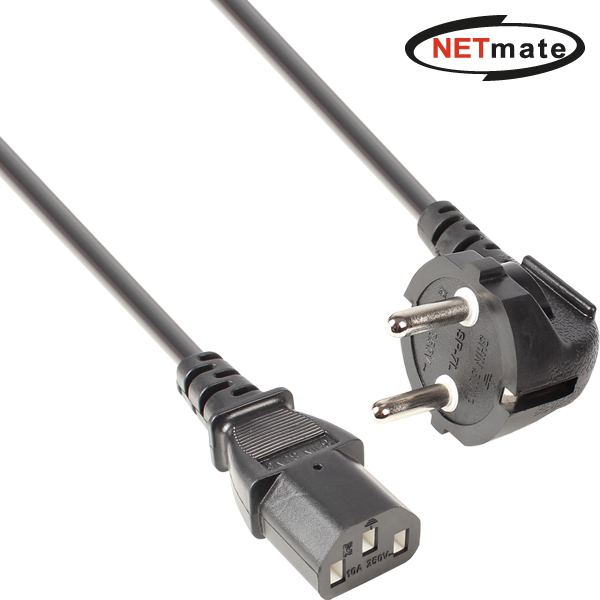 NETmate NMP-SPC015 220V 전용 3구 AC 파워 케이블 1.5m (블랙)
